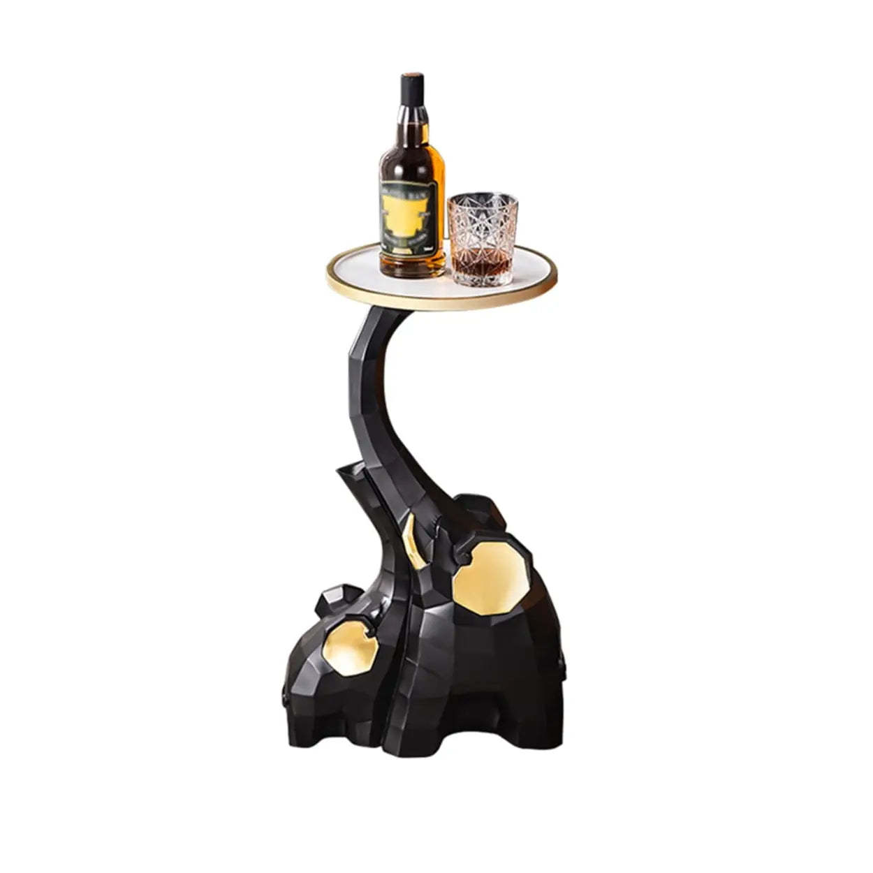 Geometric Elephant Sculptural End Table