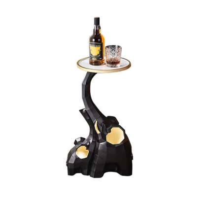 Geometric Elephant Sculptural End Table