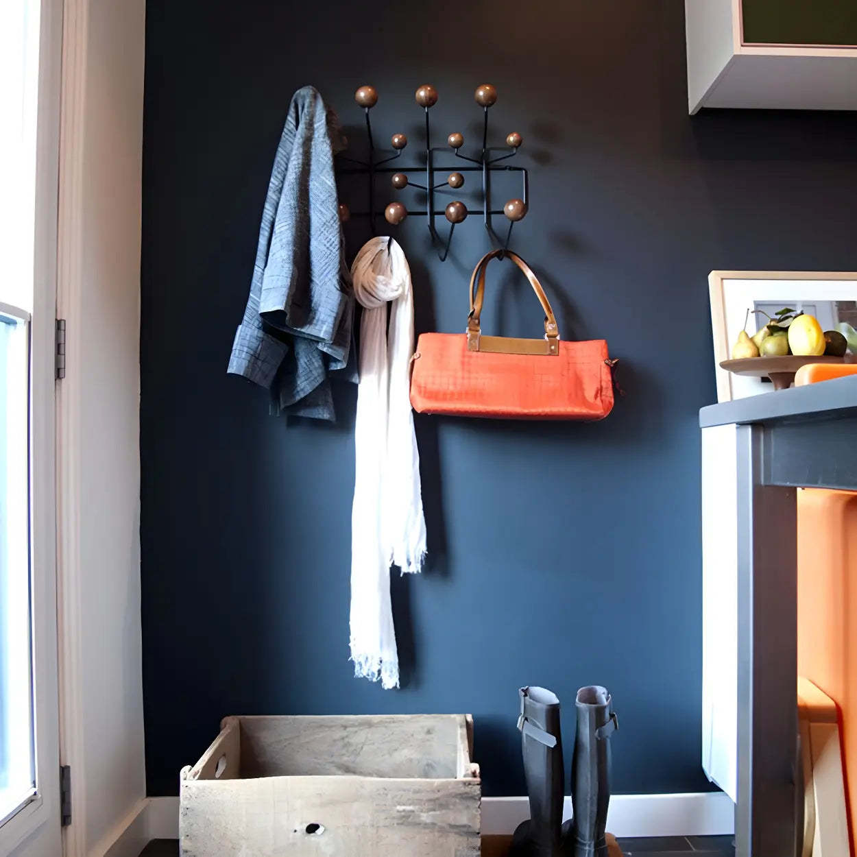 Geometric Metal Wall Mounted Coat Rack — Khaki / 2 Piece Set