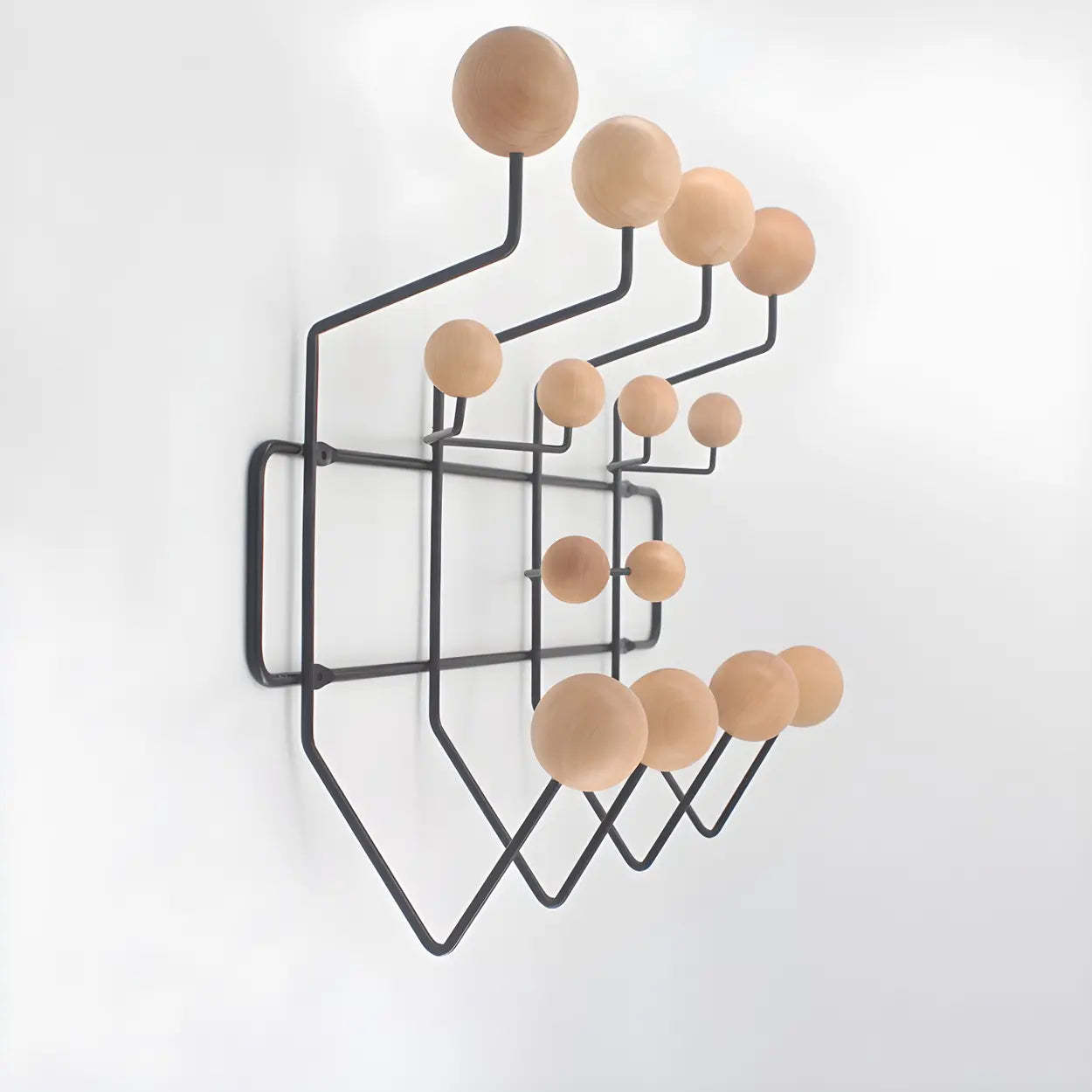 Geometric Metal Wall Mounted Coat Rack — Brown / 1 Piece