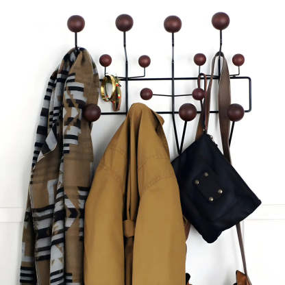 Geometric Metal Wall Mounted Coat Rack — Pink / 2 Piece Set