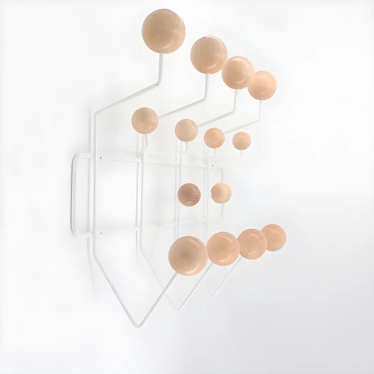 Geometric Metal Wall Mounted Coat Rack — Red / 1 Piece