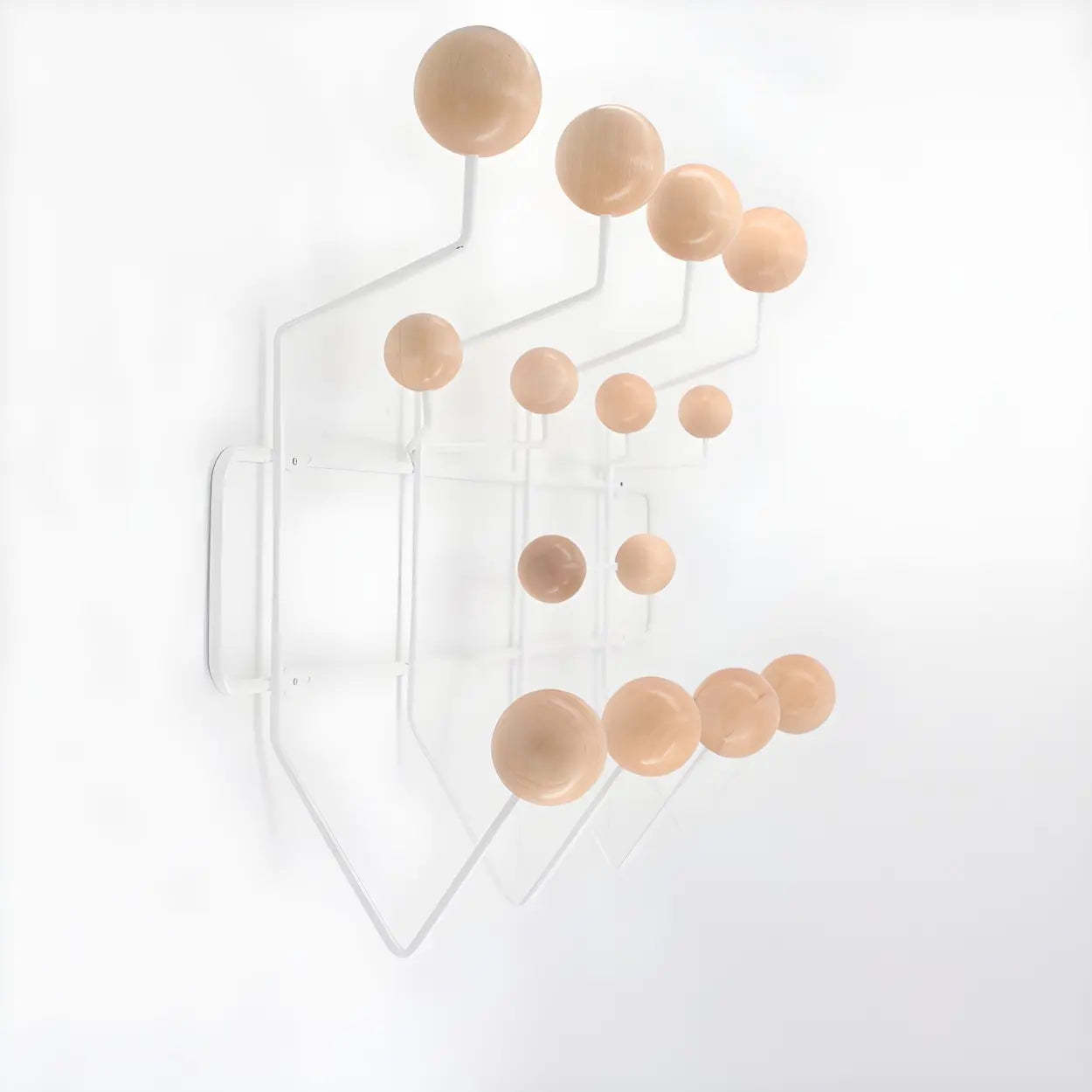 Geometric Metal Wall Mounted Coat Rack — Red / 1 Piece