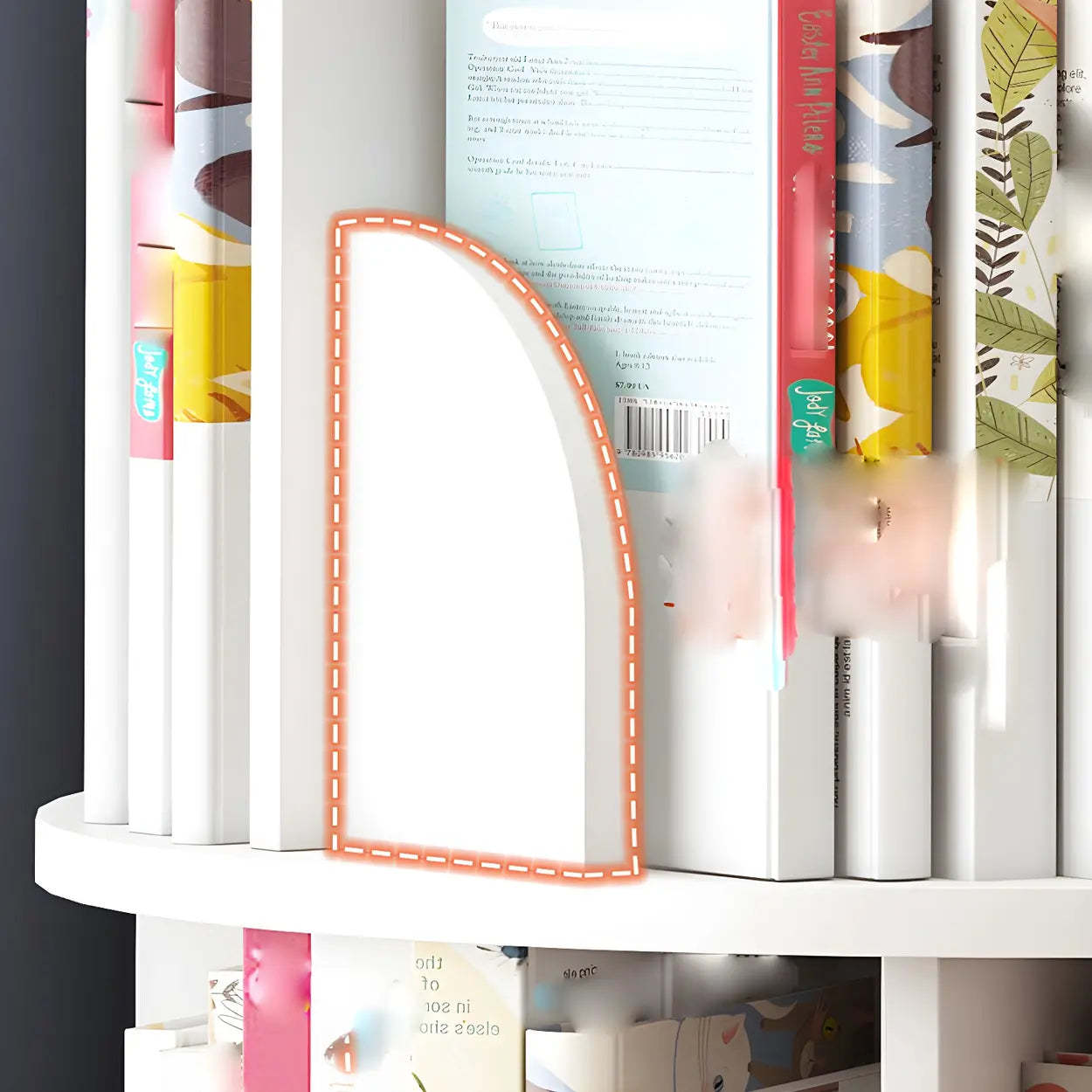 Rotating Round Wood Bookshelf — Green