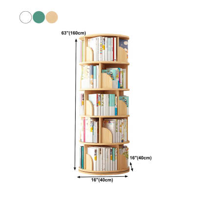 Rotating Round Wood Bookshelf