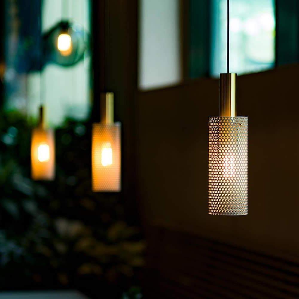 Cylinder Hanging Pendant Lights Metal Modern LED Bedroom Ceiling Lights-Lighom