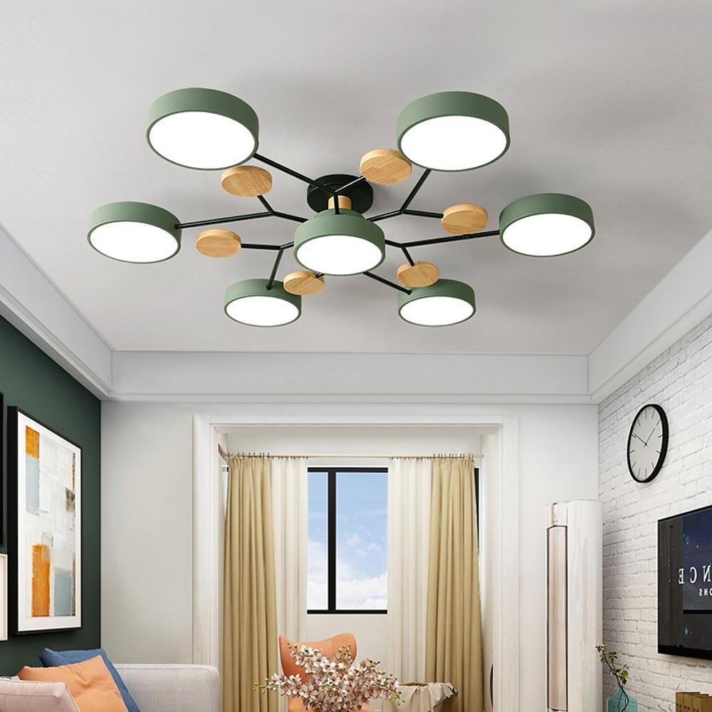 Sputnik Artistic Bedroom Lights Chandeliers Metal Wood Bamboo Baby Kids Lights Ceiling Lights-Lighom