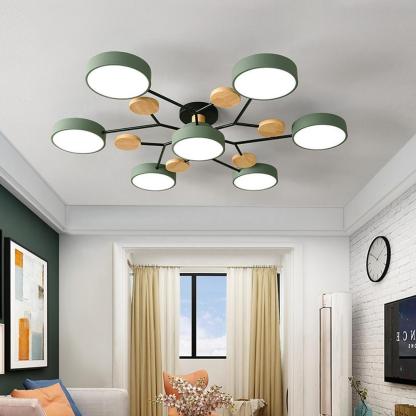 Sputnik Artistic Bedroom Lights Chandeliers Metal Wood Bamboo Baby Kids Lights Ceiling Lights-Lighom