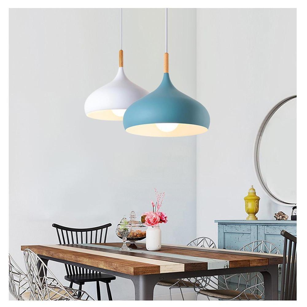 Decorative Cone Metal Wood Bamboo Kitchen Island Pendant