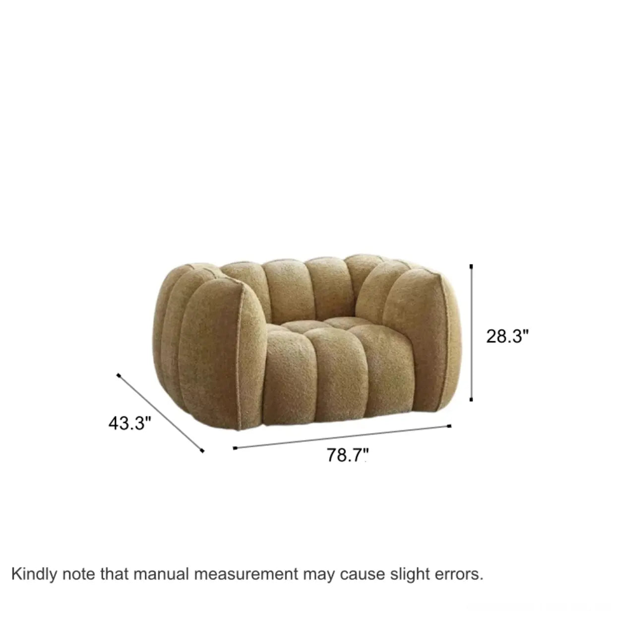 Ginger Sherpa Pumpkin Compressed Modular Sofa