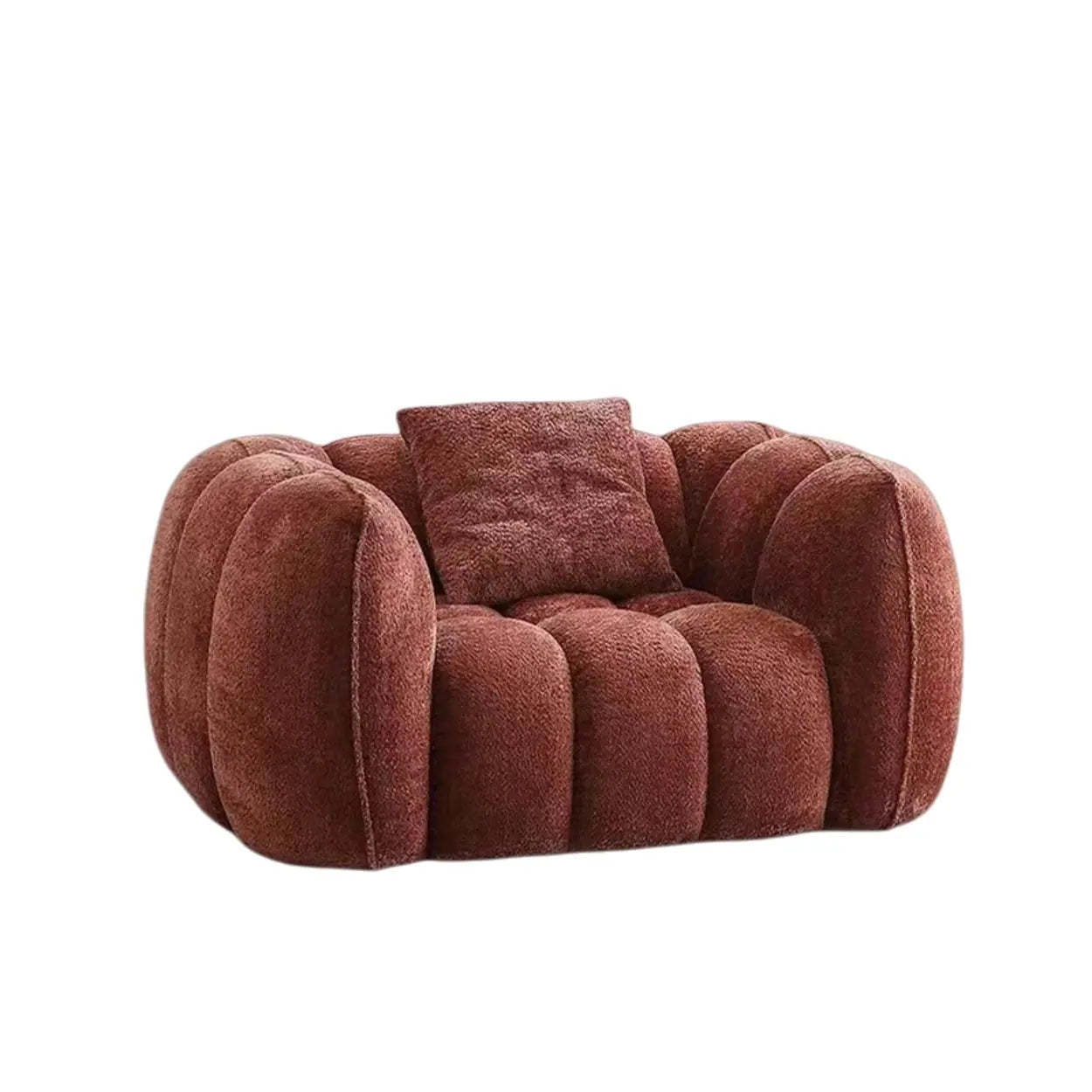 Ginger Sherpa Pumpkin Compressed Modular Sofa — Pink