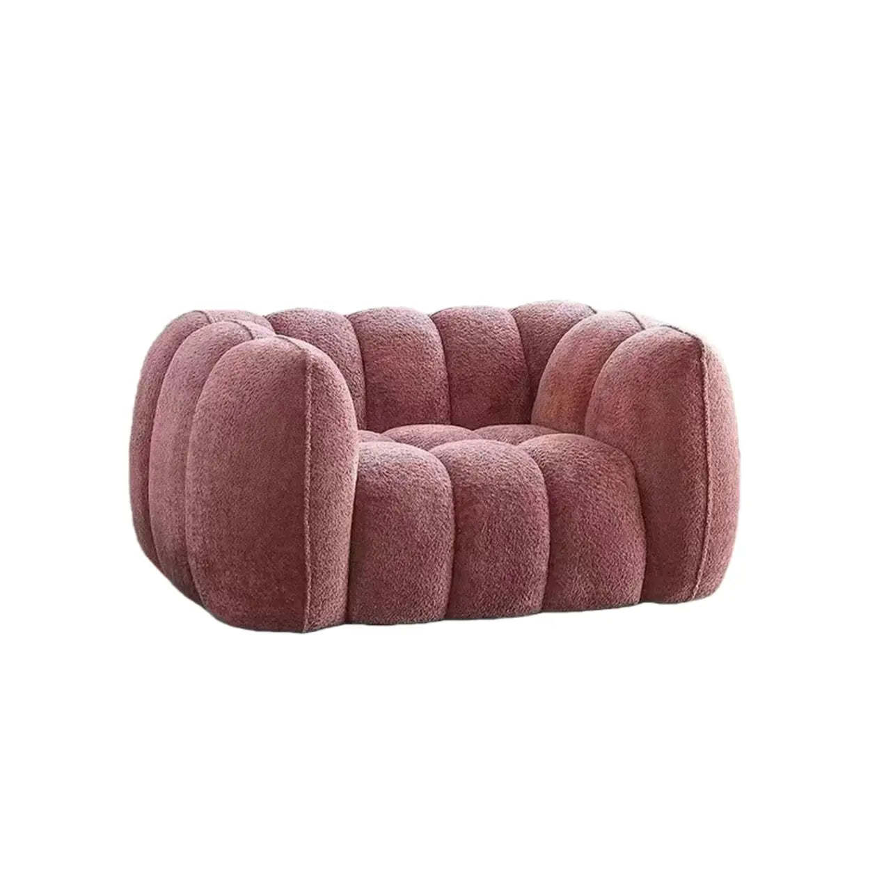 Ginger Sherpa Pumpkin Compressed Modular Sofa — Pink
