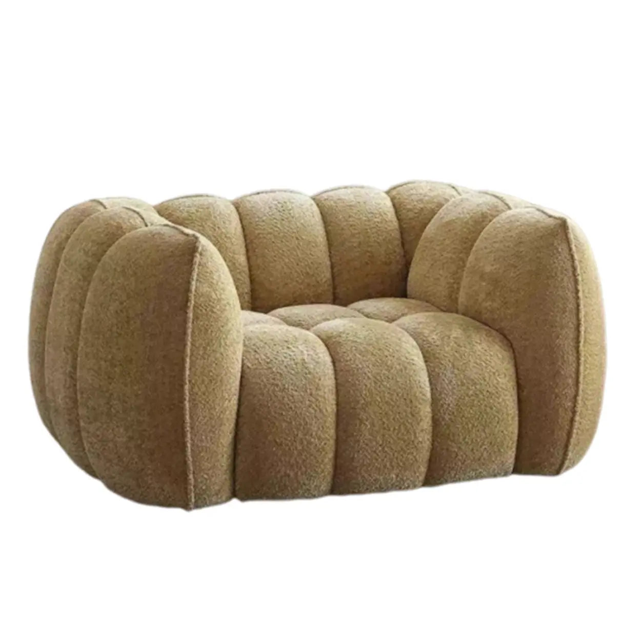 Ginger Sherpa Pumpkin Compressed Modular Sofa — White