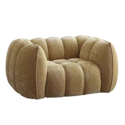 Ginger Sherpa Pumpkin Compressed Modular Sofa — White