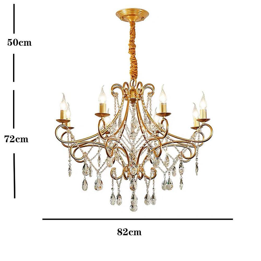 Vintage 8-Light Candle Crystal Chandelier