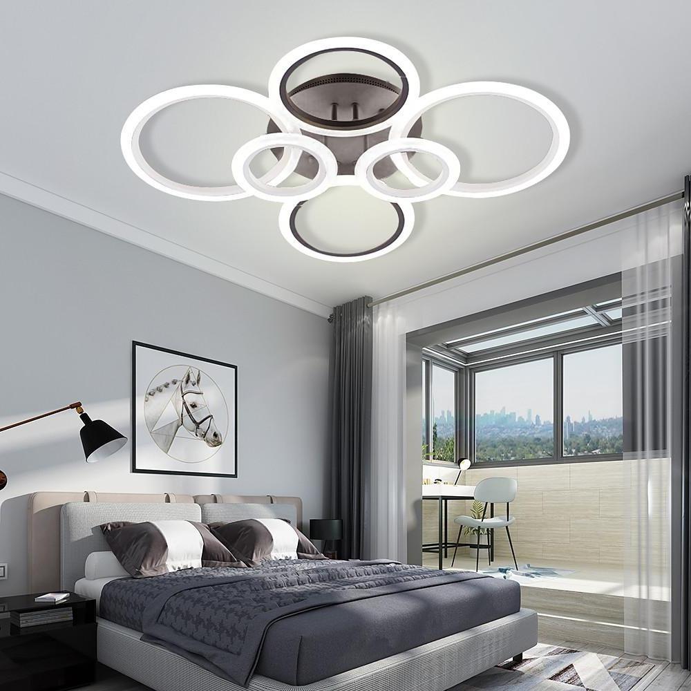 Circles Aluminum Acrylic Cluster Style Design Flush Mount Lighting LED Living Room Bedroom Ceiling Lights-Lighom