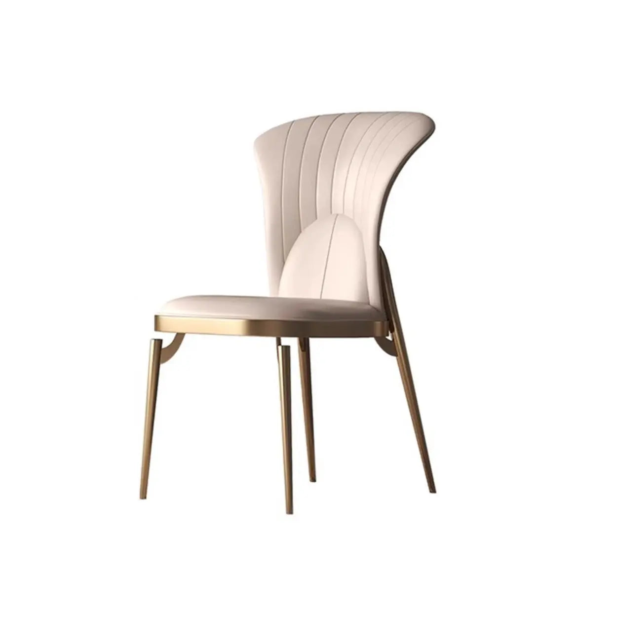 Glam Armless Upholstered Dining Chair with Gold Legs