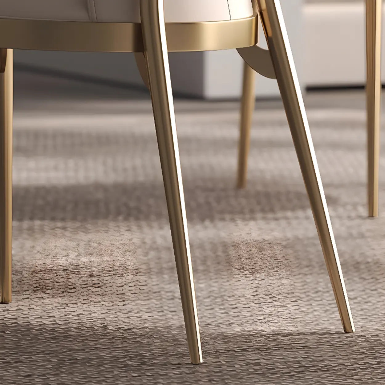Glam Armless Upholstered Dining Chair with Gold Legs