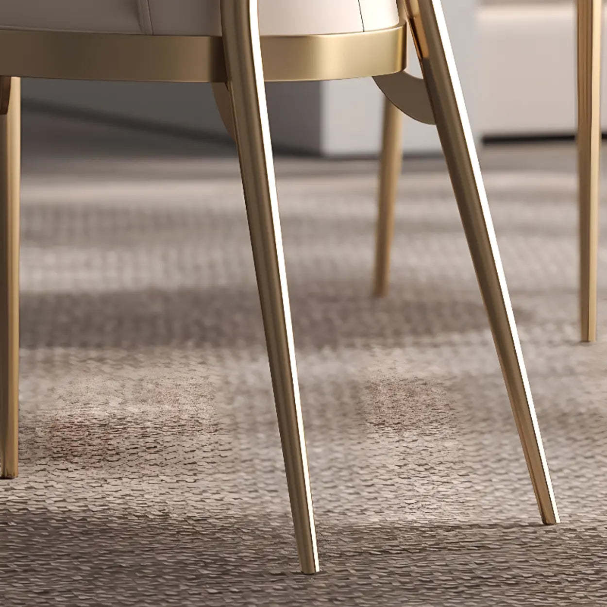 Glam Armless Upholstered Dining Chair with Gold Legs
