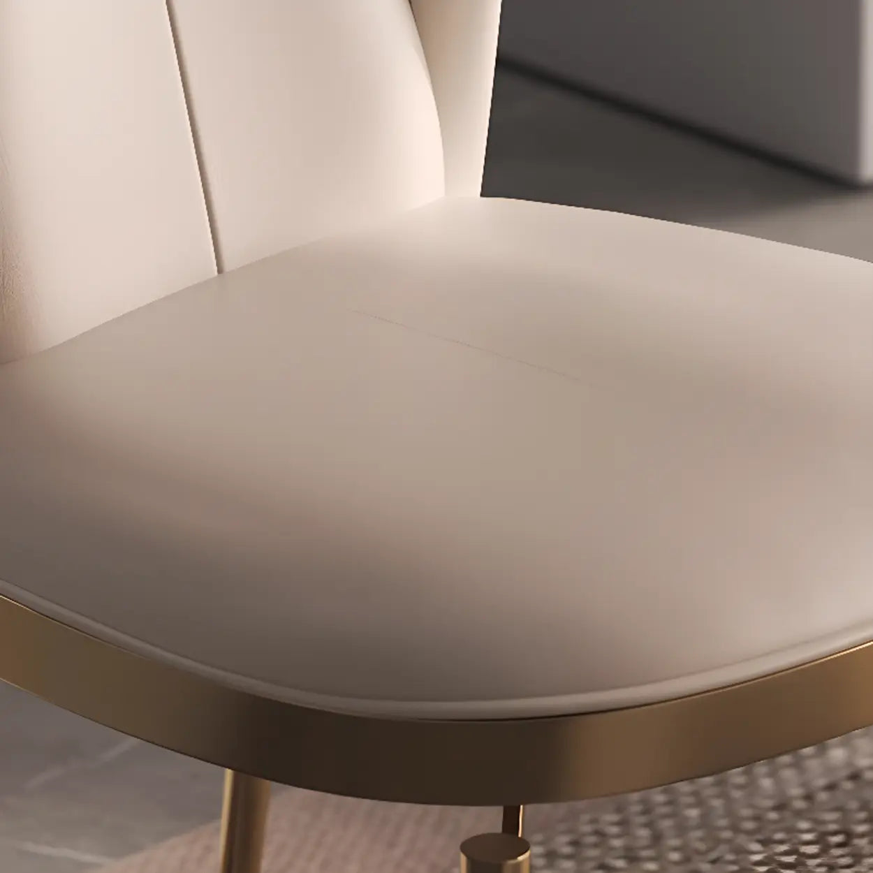Glam Armless Upholstered Dining Chair with Gold Legs