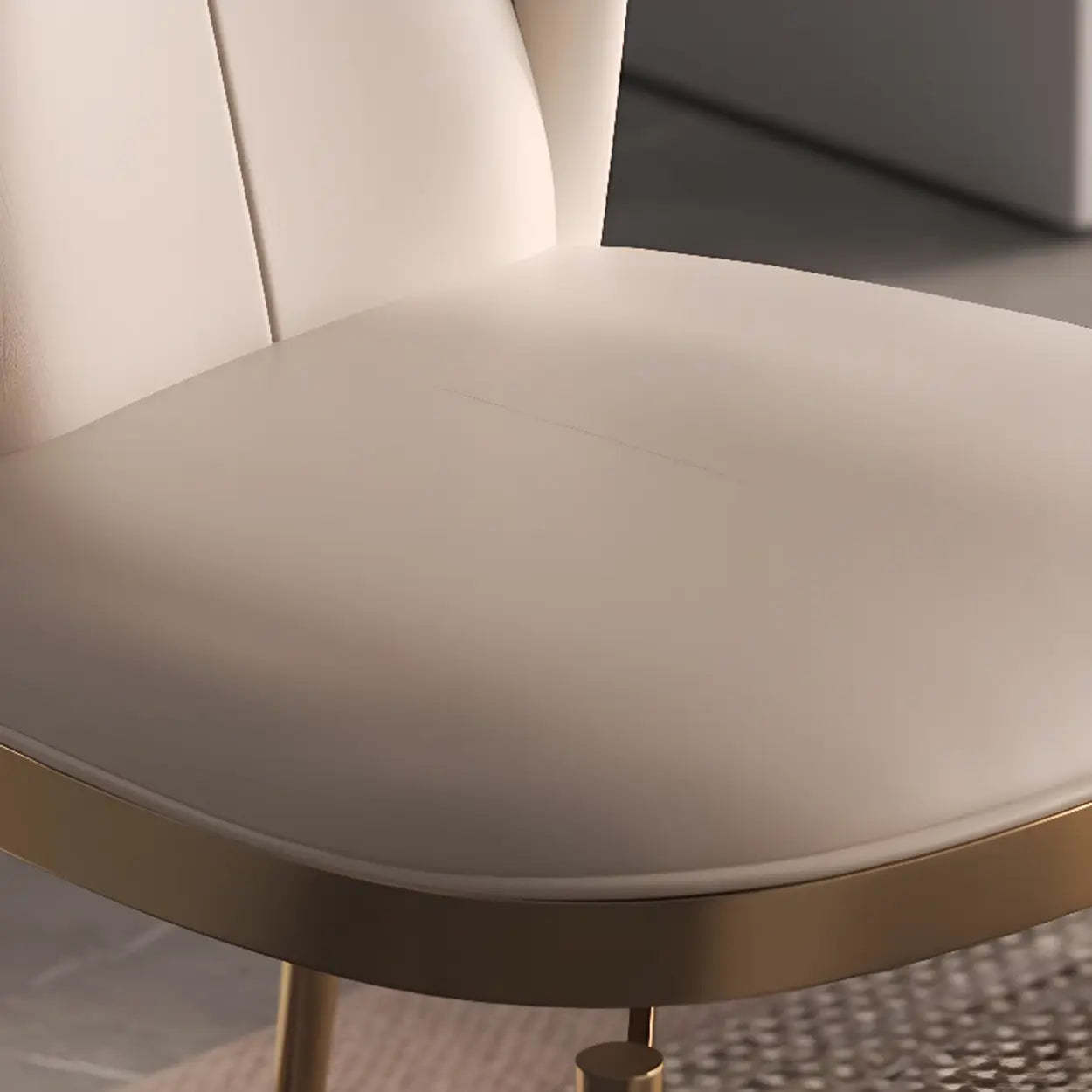 Glam Armless Upholstered Dining Chair with Gold Legs
