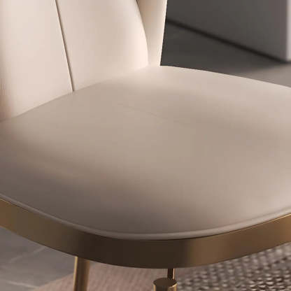 Glam Armless Upholstered Dining Chair with Gold Legs