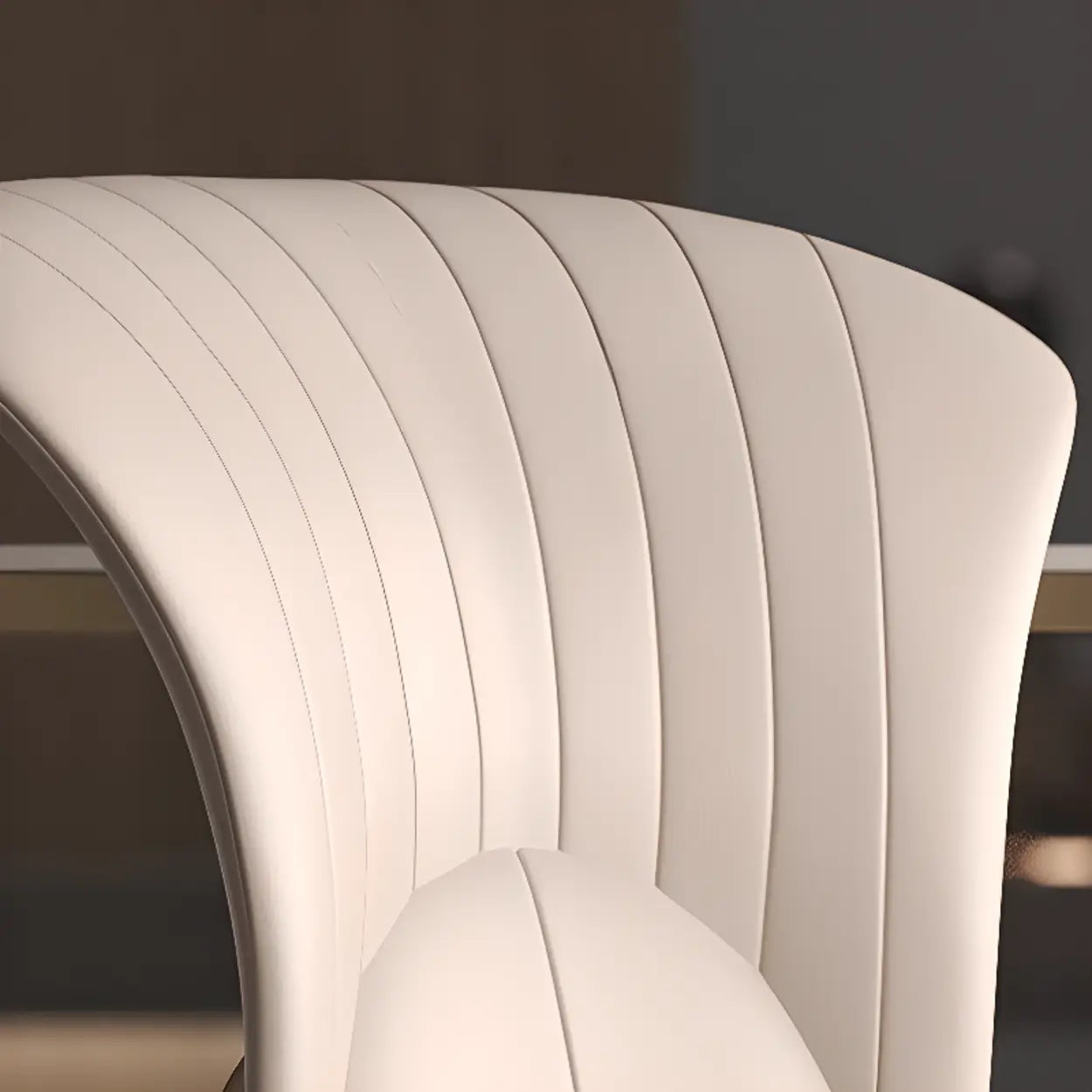 Glam Armless Upholstered Dining Chair with Gold Legs