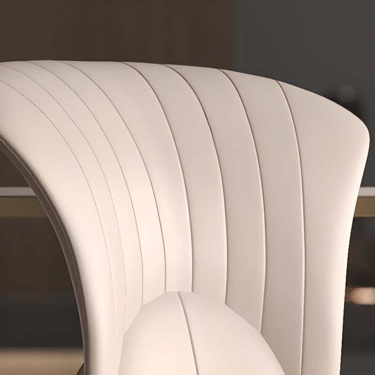Glam Armless Upholstered Dining Chair with Gold Legs