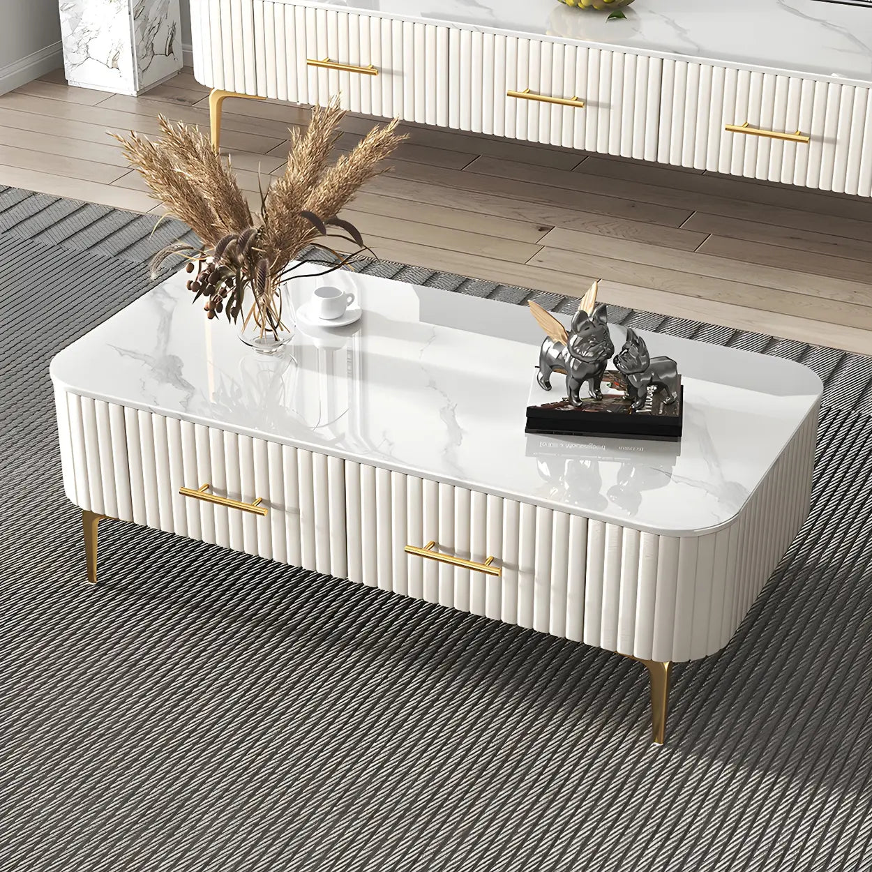Coffee Table with Storage — White