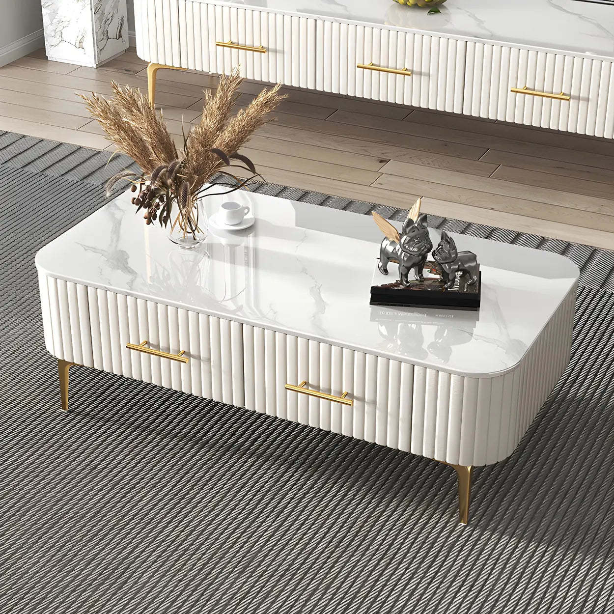 Coffee Table with Storage — White