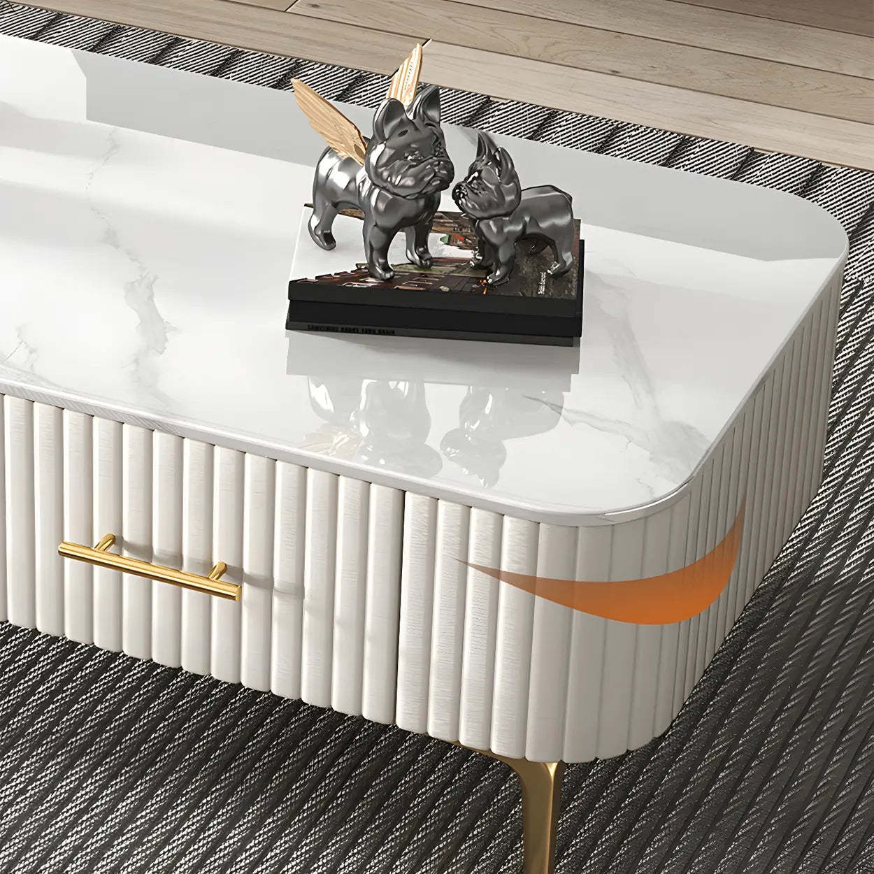 Coffee Table with Storage — White