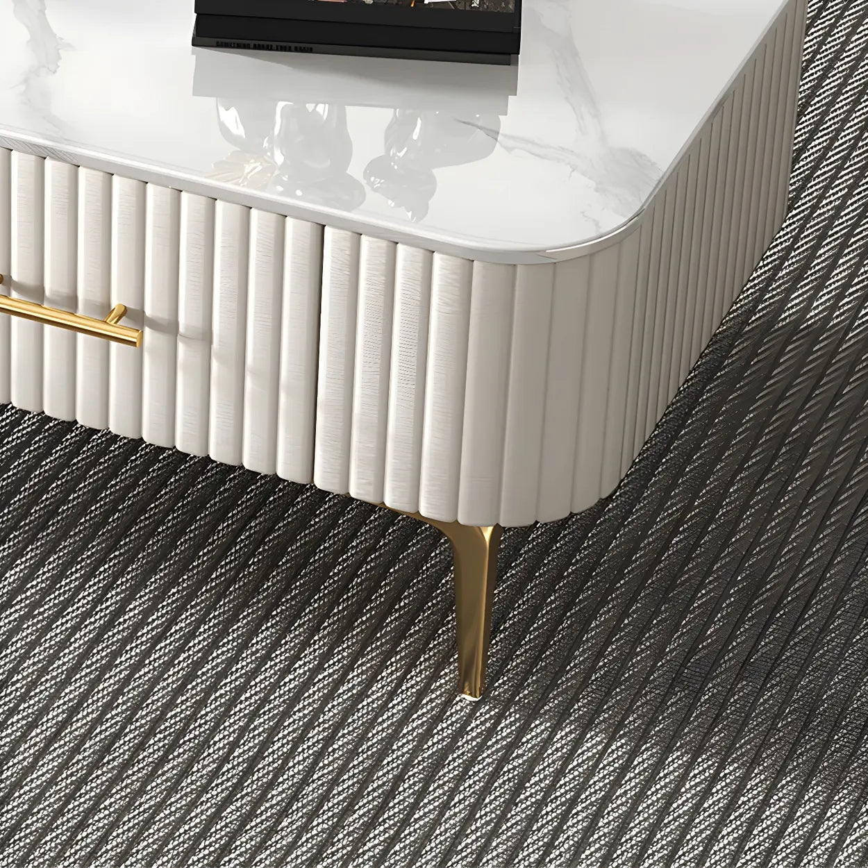 Coffee Table with Storage — Grey/ White