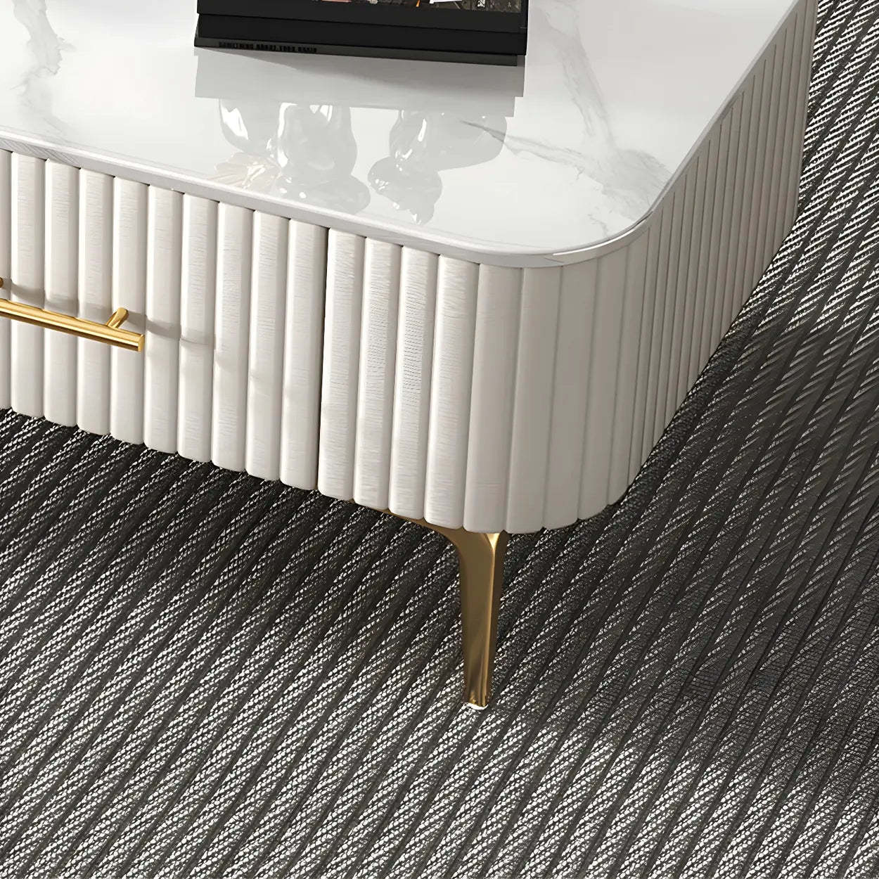 Coffee Table with Storage — Grey/ White