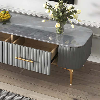 Coffee Table with Storage — White/ Grey