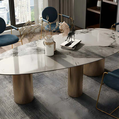 Glam Free-Form Stone 6-Seater Conference Table