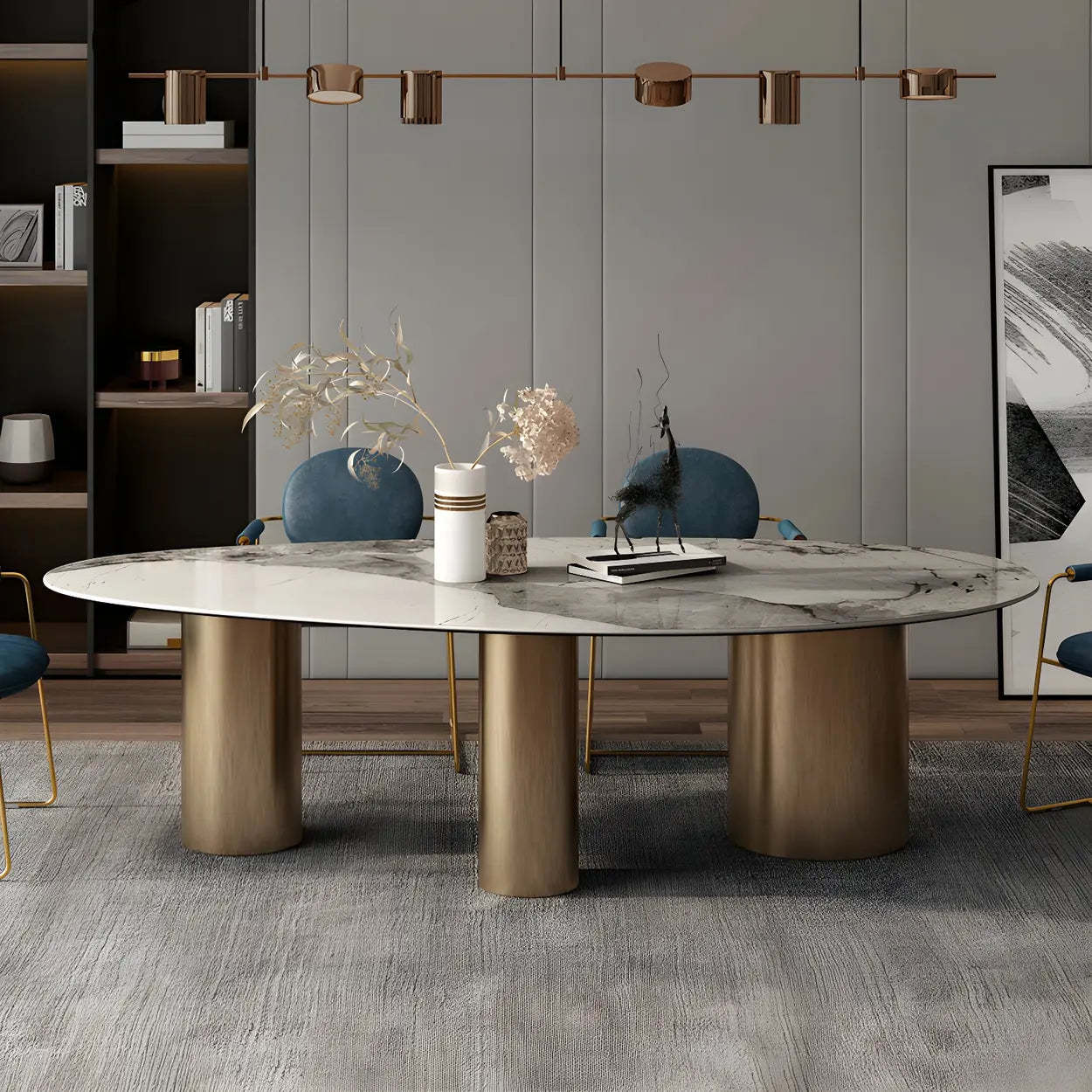 Glam Free-Form Stone 6-Seater Conference Table