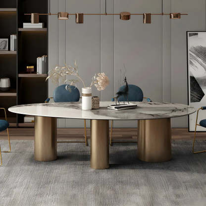Glam Free-Form Stone 6-Seater Conference Table