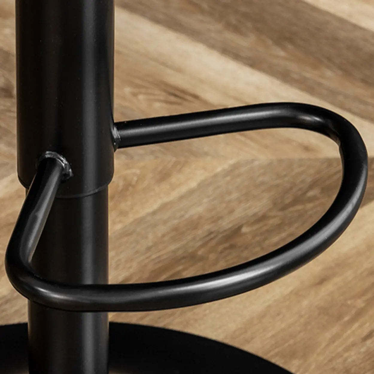Glam Leather Adjustable Swivel Bar Stool — Khaki / Gold