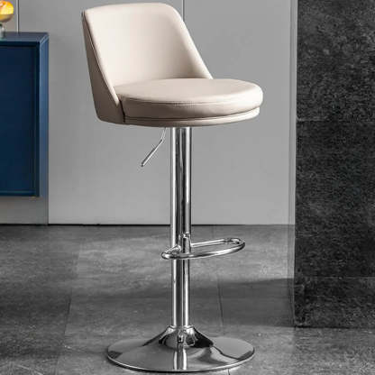 Glam Leather Adjustable Swivel Bar Stool — Green / Silver