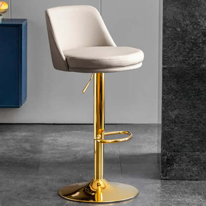 Glam Leather Adjustable Swivel Bar Stool