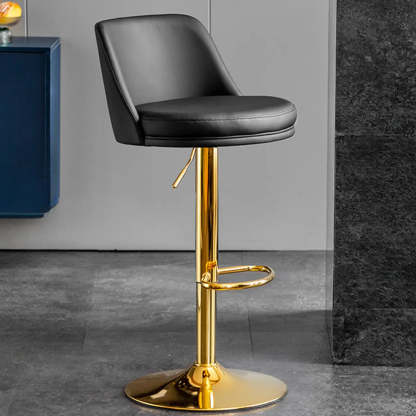 Glam Leather Adjustable Swivel Bar Stool