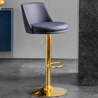 Glam Leather Adjustable Swivel Bar Stool