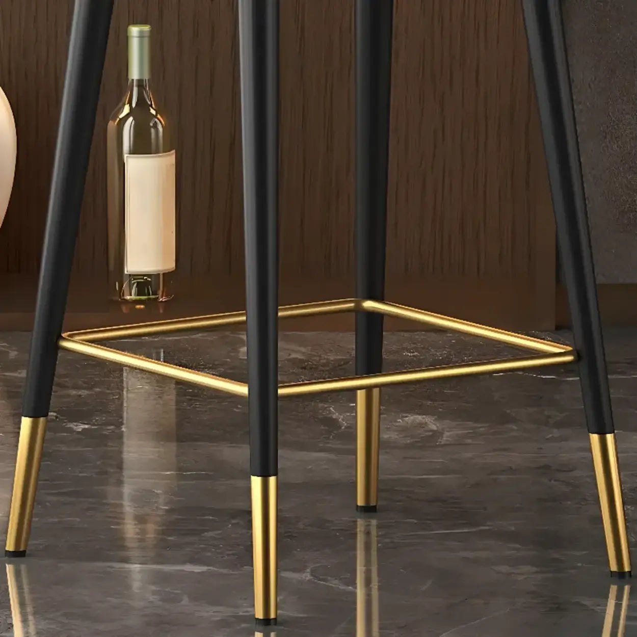 Glam Leather Bucket Arm Counter Bar Stool — Grey