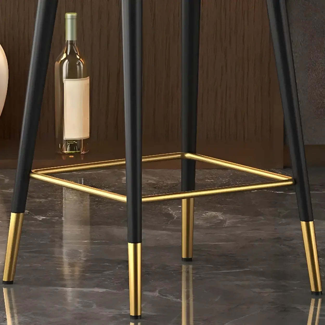 Glam Leather Bucket Arm Counter Bar Stool — Grey