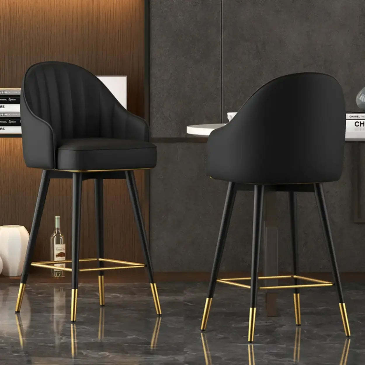 Creative bucket counter gray bar & counter stools, Lighom — 26" H x 17.7" L x 15.7" W / Black