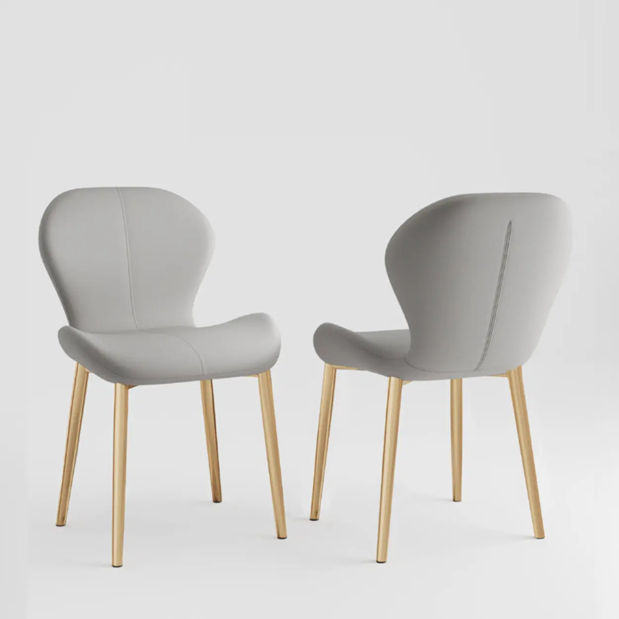 Glam Leather Ergonomic Wingback Dining Chair