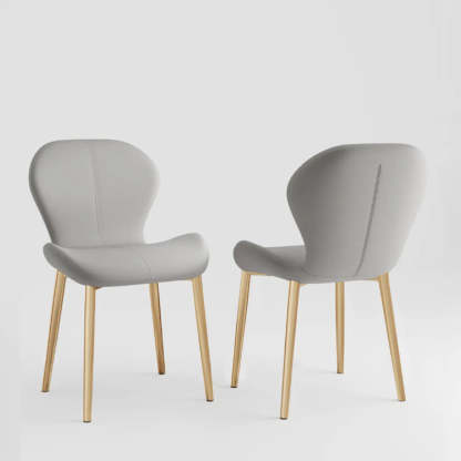 Glam Leather Ergonomic Wingback Dining Chair