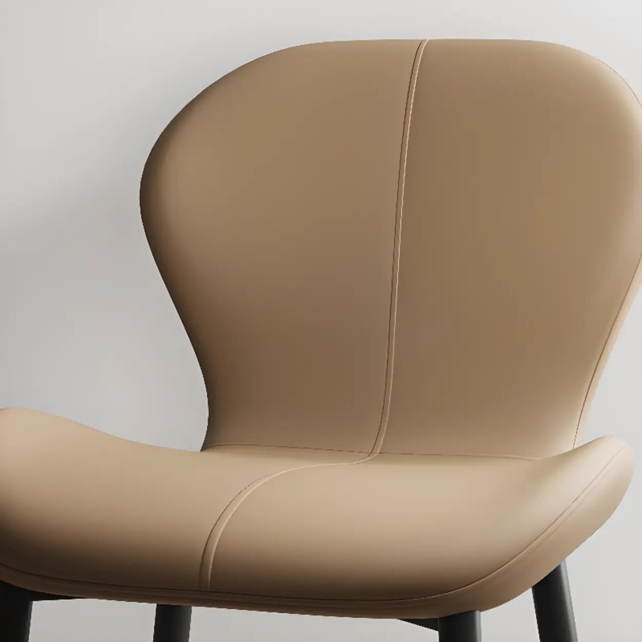 Glam Leather Ergonomic Wingback Dining Chair