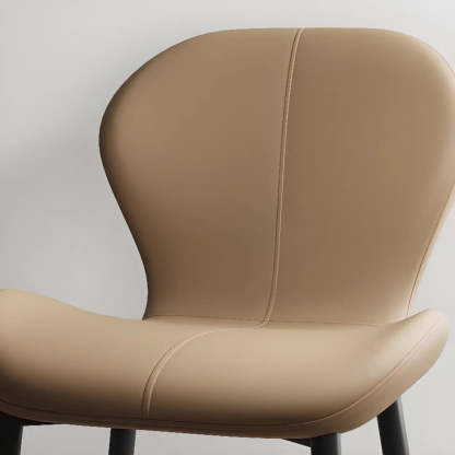 Glam Leather Ergonomic Wingback Dining Chair