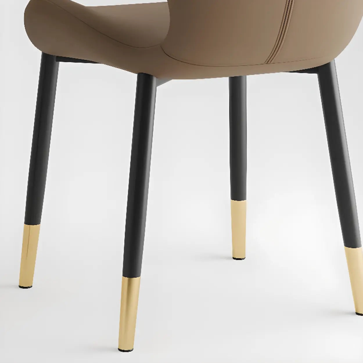 Glam Leather Ergonomic Wingback Dining Chair